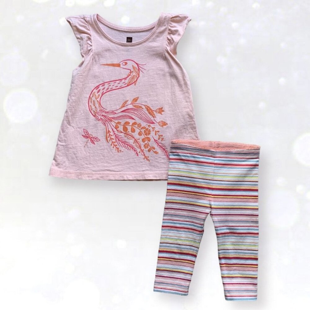 Tea Collection Crane Graphic Outfit